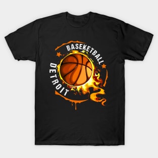 Graphic Basketball Name Detroit Classic Styles T-Shirt